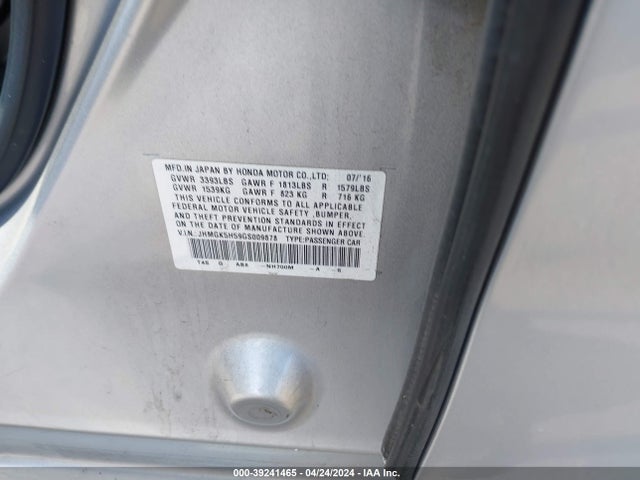 Honda FIT LX 2016 JHMGK5H59GS009878 Image 9