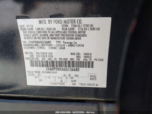 Ford Police Interceptor 2016 1FAHP2MK6GG136680 Image 9