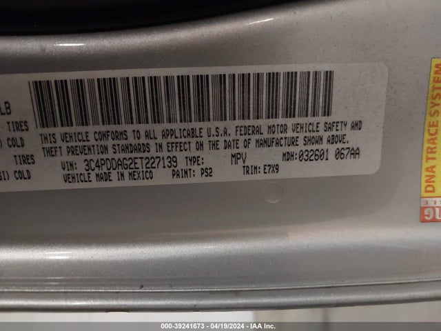 Dodge JOURNEY SE 2014 3C4PDDAG2ET227139 Image 9