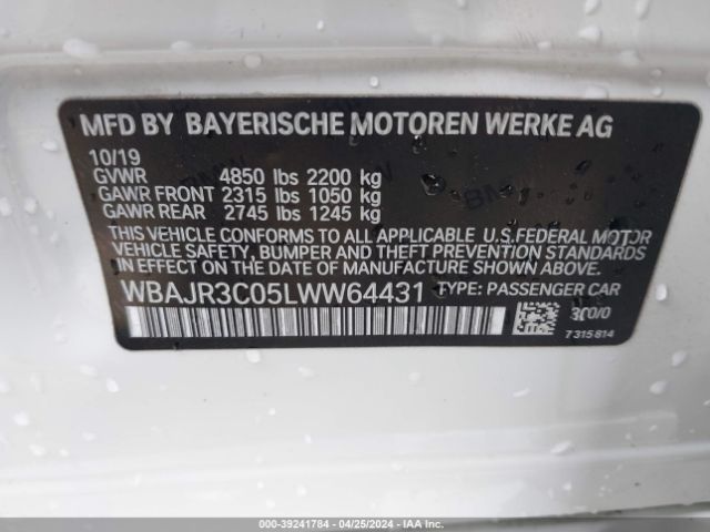 WBAJR3C05LWW64431 BMW 530I