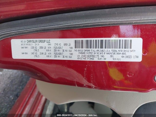 2C4RC1BG3FR561175 Chrysler Town & Country Touring