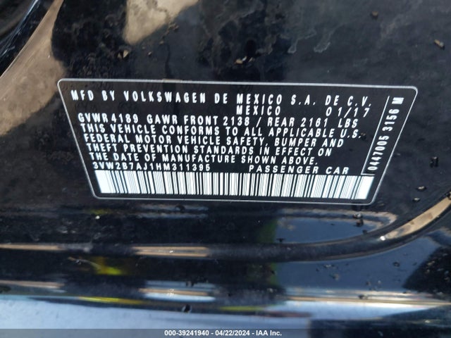 3VW2B7AJ1HM311395 Volkswagen Jetta 1.4t S