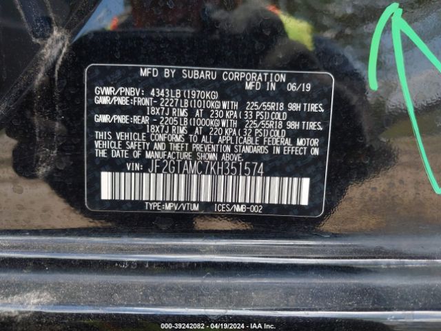 JF2GTAMC7KH351574 Subaru Crosstrek 2.0i Limited