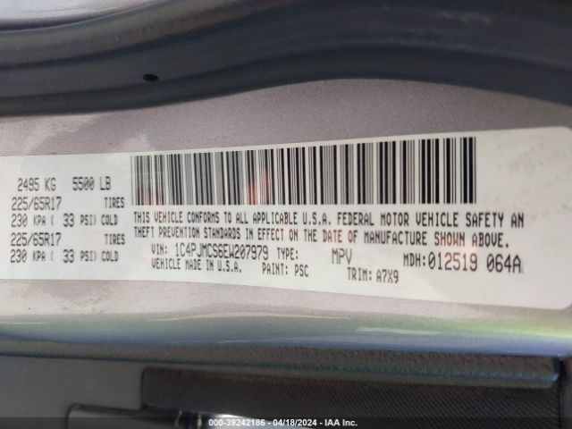 1C4PJMCS6EW207979 Jeep Cherokee Latitude