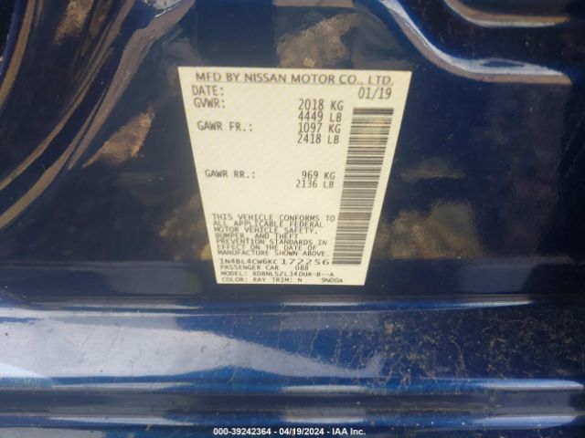 1N4BL4CW6KC172256 Nissan Altima 2.5 Sr