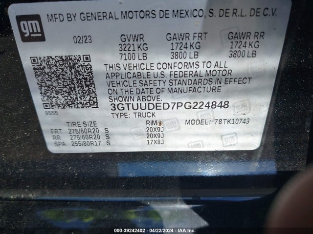 GMC Sierra 1500 4wd  Standard Box Slt 2023 3GTUUDED7PG224848 Image 9