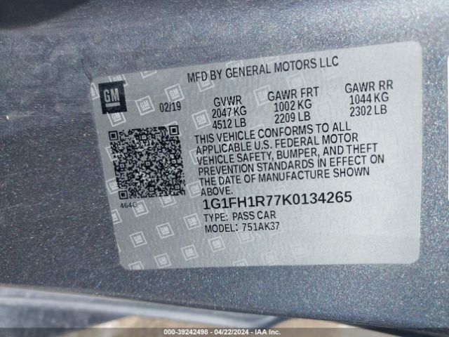 1G1FH1R77K0134265 Chevrolet CAMARO 2SS