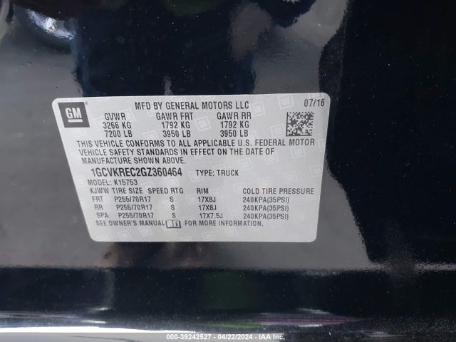 Chevrolet Silverado 1500 1lt 2016 1GCVKREC2GZ360464 Image 9