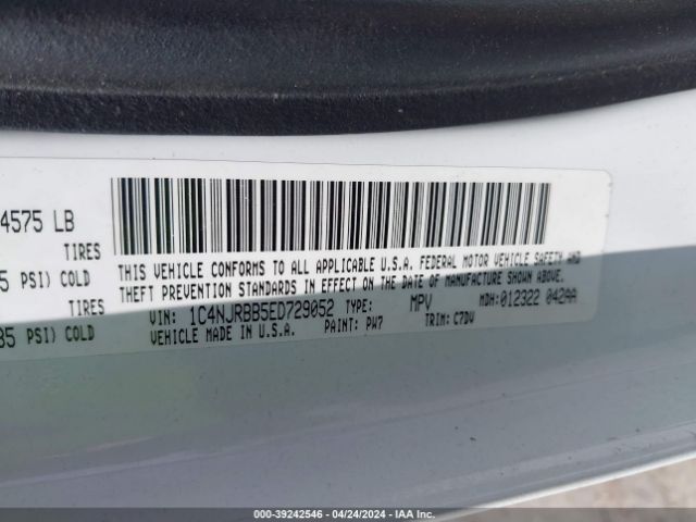 1C4NJRBB5ED729052 Jeep Patriot Sport
