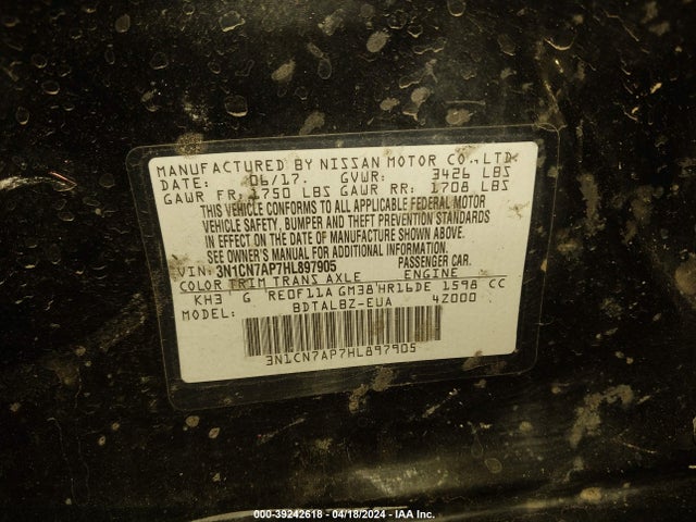 Nissan Versa 1.6 Sv 2017 3N1CN7AP7HL897905 Image 9