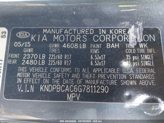 KIA Sportage Lx 2016 KNDPBCAC6G7811290 Image 9