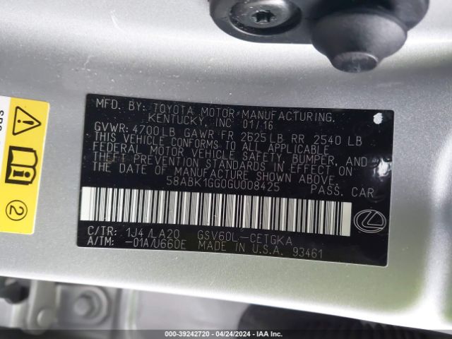 58ABK1GG0GU008425 Lexus ES 350