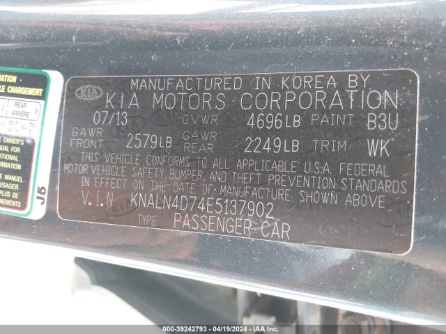 KIA Cadenza Premium 2014 KNALN4D74E5137902 Image 9