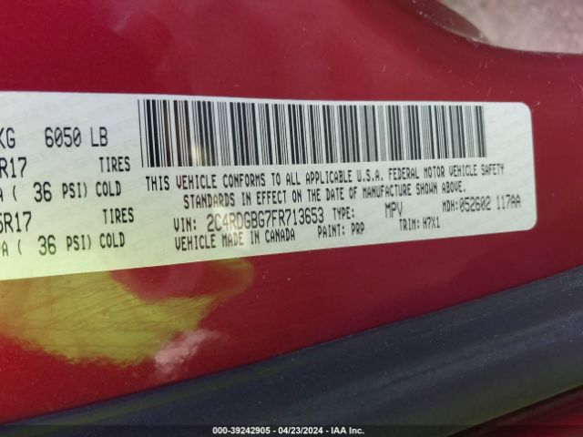 2C4RDGBG7FR713653 Dodge Grand Caravan Se