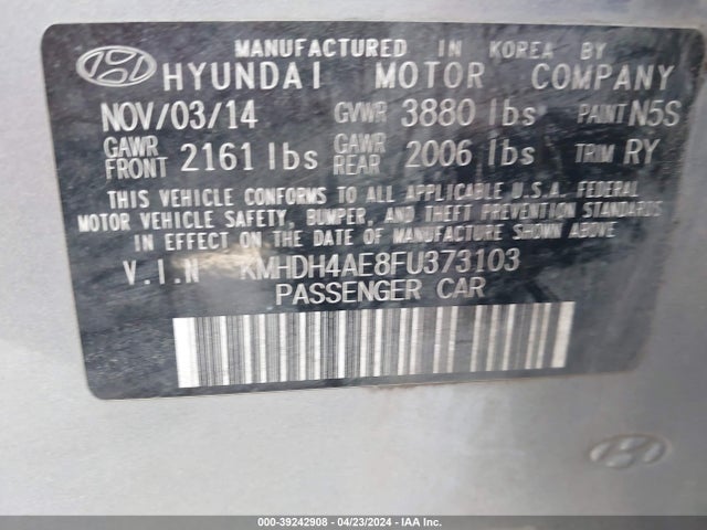 Hyundai ELANTRA SE 2015 KMHDH4AE8FU373103 Image 9