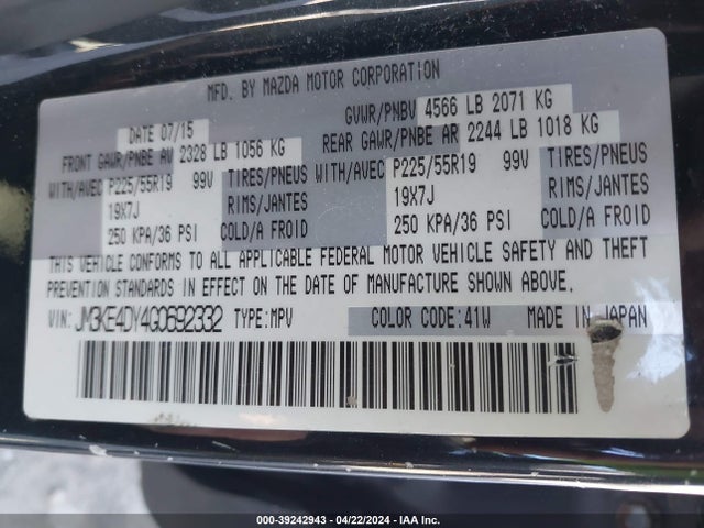 JM3KE4DY4G0692332 Mazda Cx-5 Grand Touring