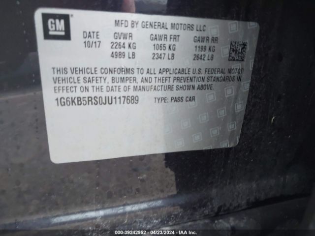 1G6KB5RS0JU117689 Cadillac Ct6 Standard