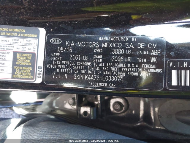 KIA FORTE LX 2017 3KPFK4A72HE033074 Image 9