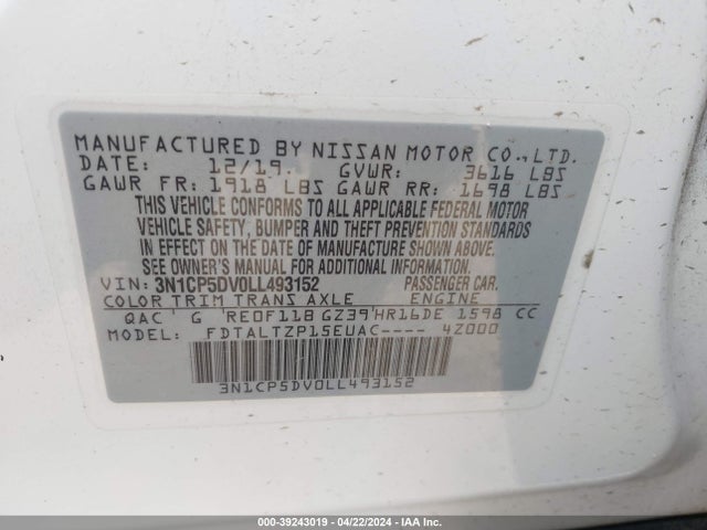Nissan Kicks Sr Xtronic Cvt 2020 3N1CP5DV0LL493152 Image 9