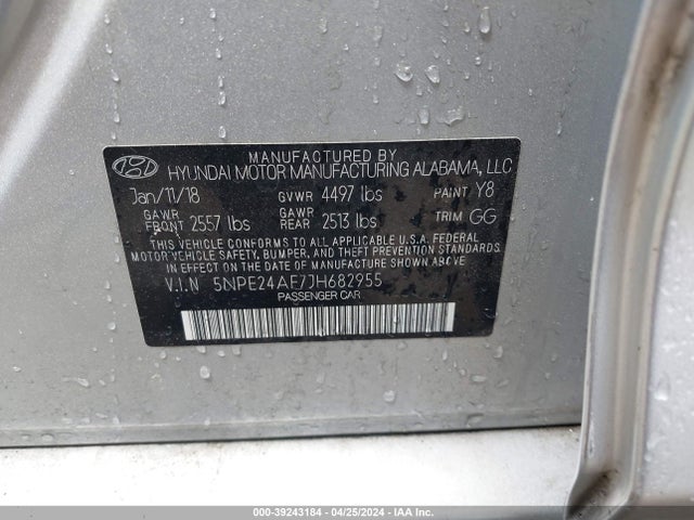 Hyundai SONATA SE 2018 5NPE24AF7JH682955 Image 9