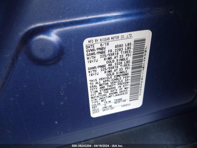 Nissan Rogue Sl 2018 JN8AT2MT1JW486638 Image 9