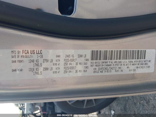 3C4PDCAB3JT242712 Dodge JOURNEY SE