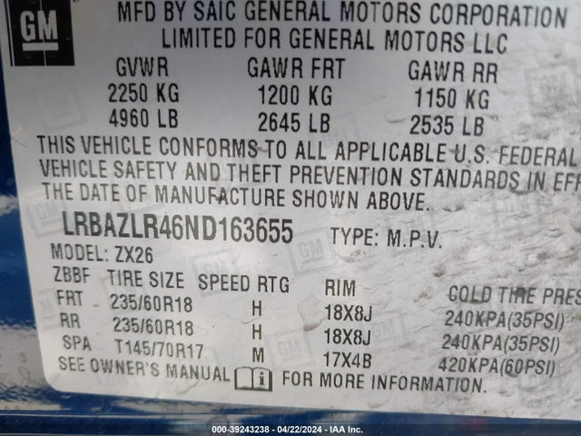 Buick Envision Fwd Preferred 2022 LRBAZLR46ND163655 Image 9