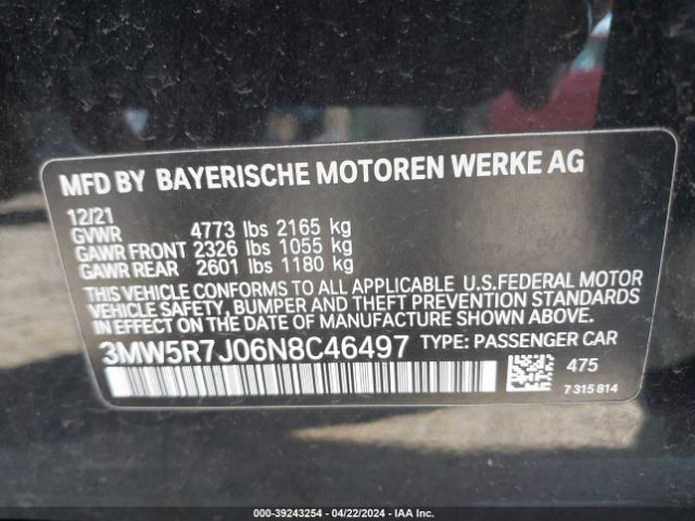 3MW5R7J06N8C46497 BMW 330i Xdrive
