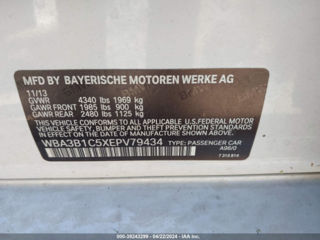 WBA3B1C5XEPV79434 BMW 320i