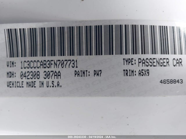 1C3CCCAB3FN707731 Chrysler 200 Limited