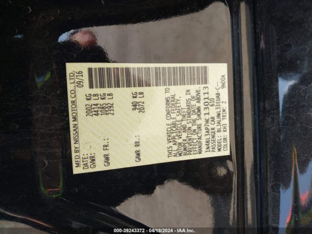 1N4BL3AP7HC130113 Nissan Altima 3.5 Sl/3.5 Sr