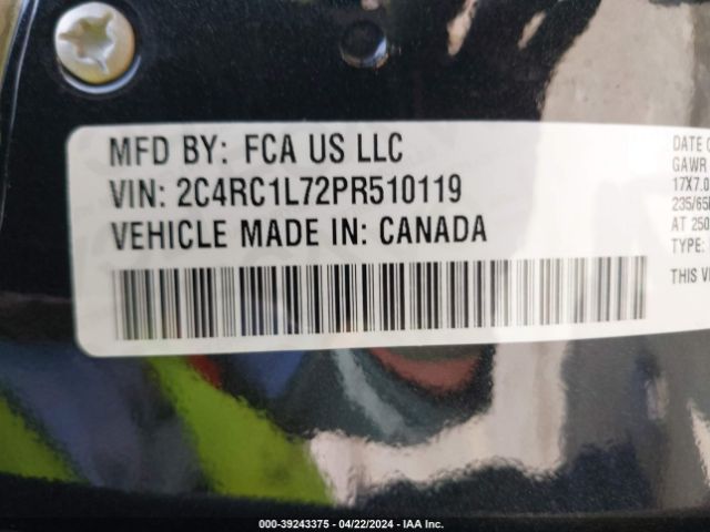 2C4RC1L72PR510119 Chrysler Pacifica Hybrid Touring L