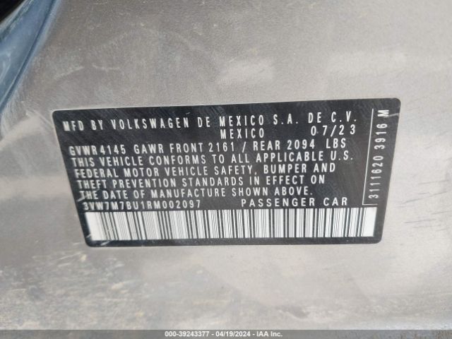 3VW7M7BU1RM002097 Volkswagen Jetta 1.5t Se