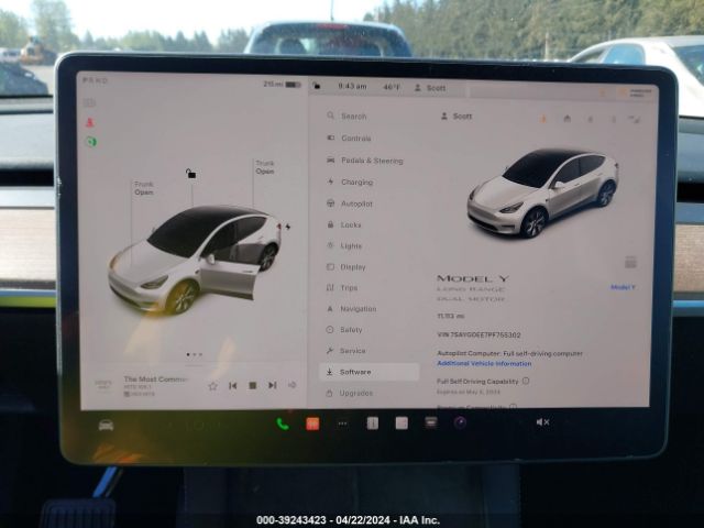 7SAYGDEE7PF755302 Tesla Model Y Awd/long Range Dual Motor All-wheel Drive
