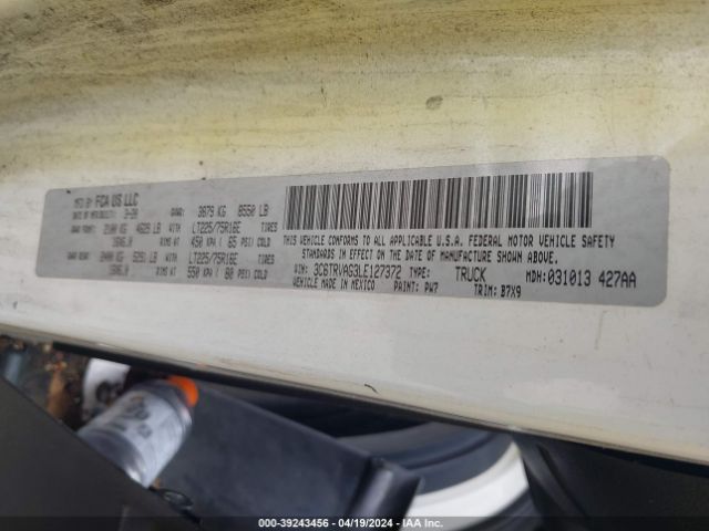 3C6TRVAG3LE127372 RAM Promaster 1500 Low Roof 136 Wb