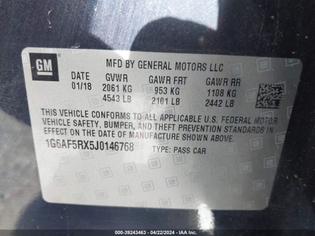 1G6AF5RX5J0146768 Cadillac ATS LUXURY