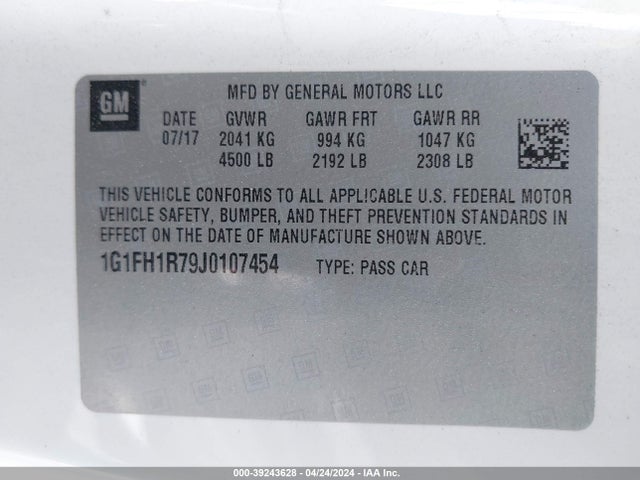 Chevrolet CAMARO 2SS 2018 1G1FH1R79J0107454 Image 9