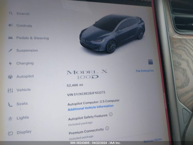 5YJXCBE28JF102273 Tesla Model X 100d/75d/p100d