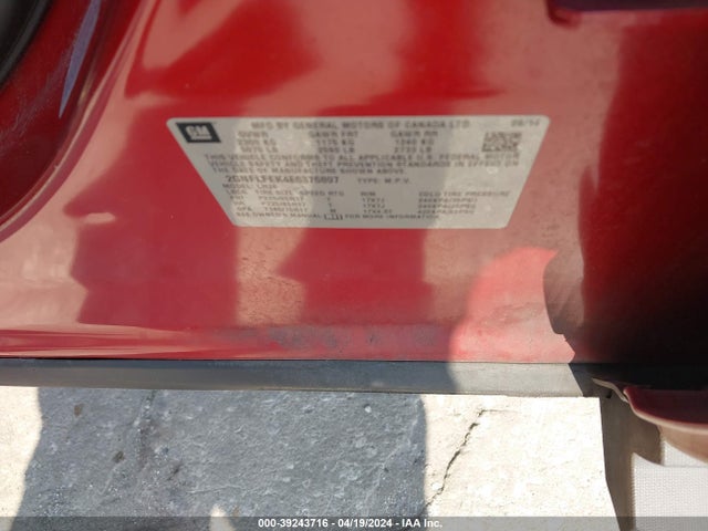 Chevrolet EQUINOX 1LT 2014 2GNFLFEK4E6376897 Image 9