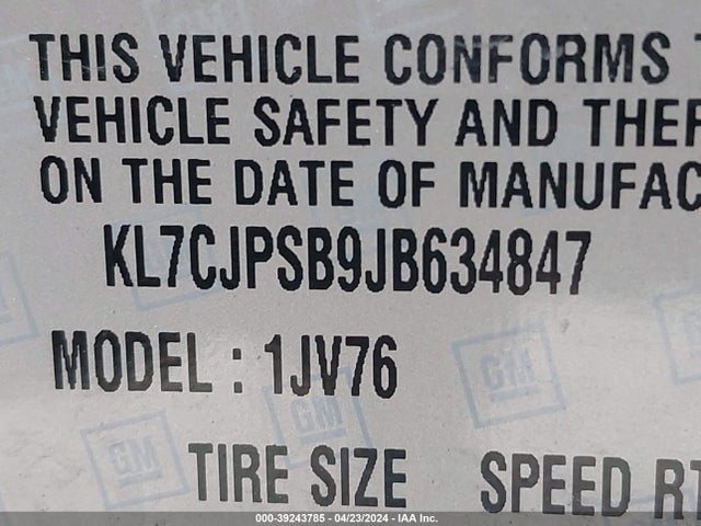 Chevrolet Trax Lt 2018 KL7CJPSB9JB634847 Image 9