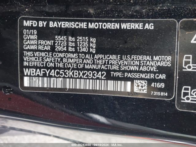WBAFY4C53KBX29342 BMW M850i Xdrive