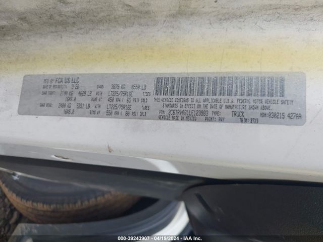 3C6TRVAG1LE123983 RAM Promaster 1500 Low Roof 136 Wb