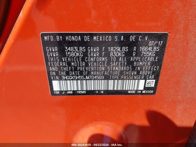 Honda FIT LX 2018 3HGGK5H55JM704569 Image 9