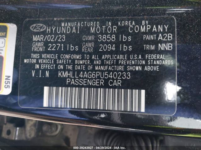 KMHLL4AG6PU540233 Hyundai ELANTRA SE