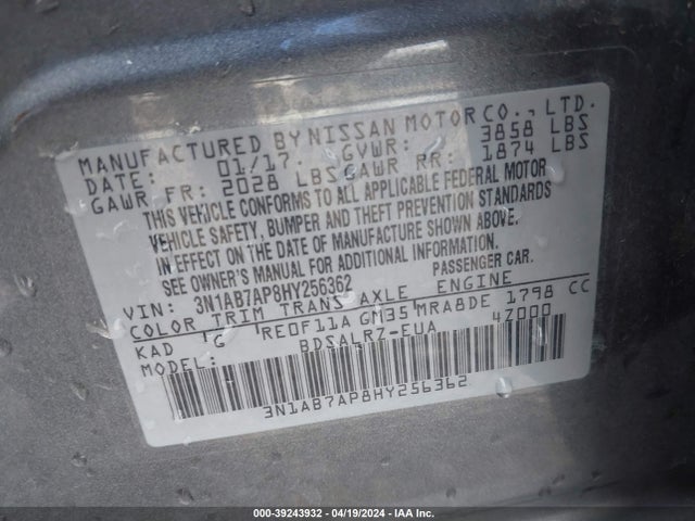 Nissan SENTRA SR 2017 3N1AB7AP8HY256362 Image 9