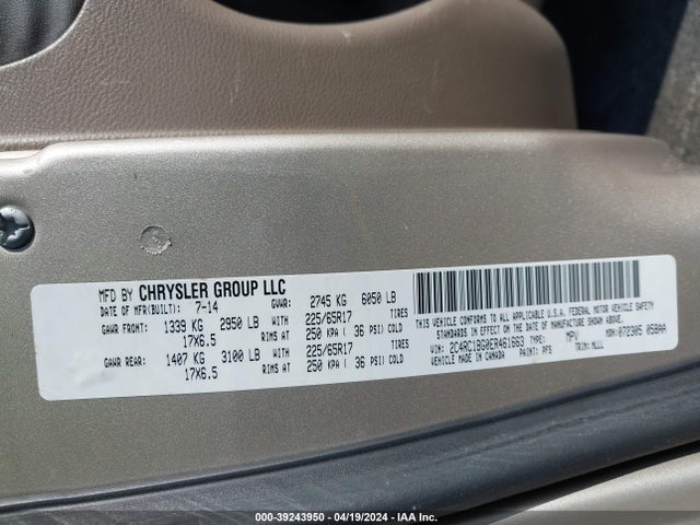 Chrysler Town & Country Touring 2014 2C4RC1BG0ER461663 Image 9