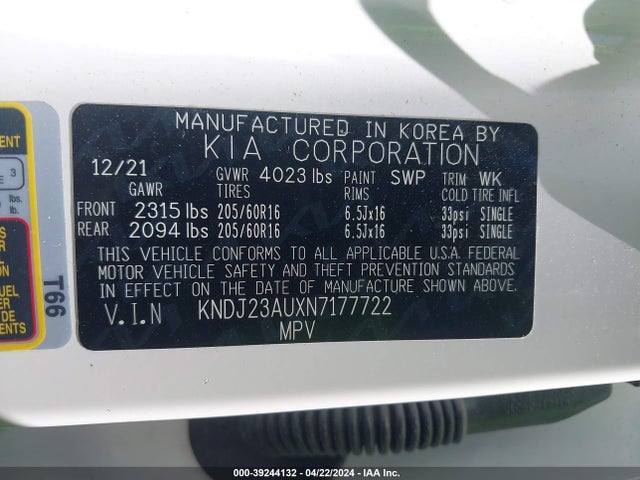 KIA SOUL LX 2022 KNDJ23AUXN7177722 Image 9