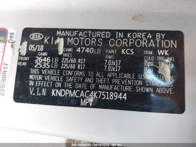 KIA Sportage Lx 2019 KNDPMCAC4K7518944 Image 9