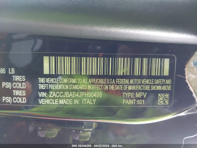 ZACCJBAB4JPH90498 Jeep Renegade Upland Edition 4x4