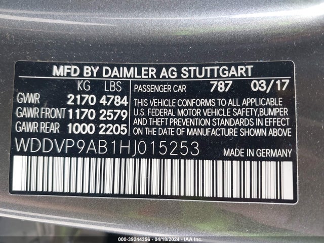 Mercedes-Benz B 250e 2017 WDDVP9AB1HJ015253 Image 9